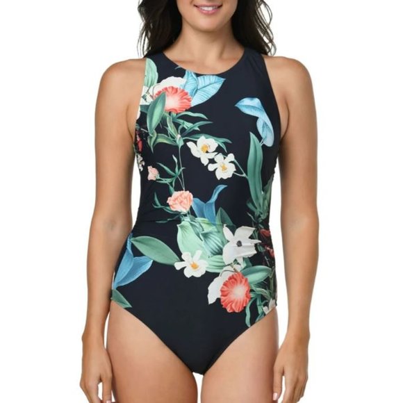 Jantzen Swim Nwot Jantzen Botanical Beauty Farrah High Neck One